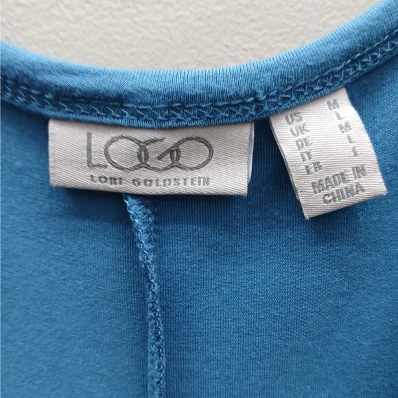 Logo by Lori Goldstein Stretchy Handkerchief Hem Midi Tank Dress Size Medium - Picture 4 of 5